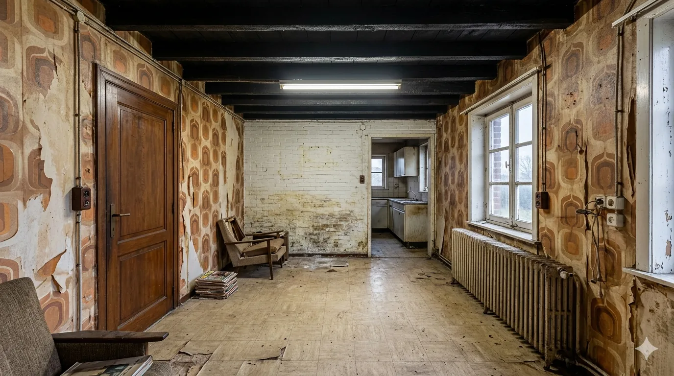 Espace intérieur en travaux avant transformation